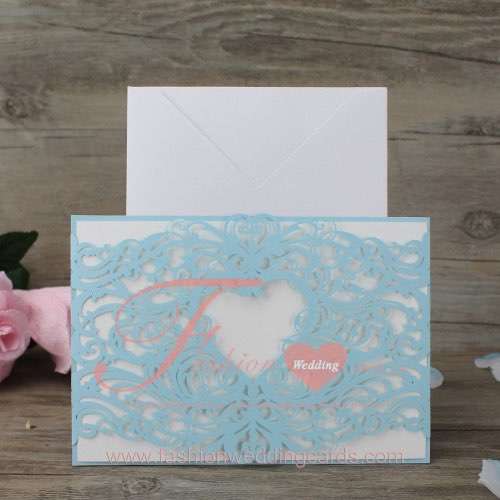 Laser Cut Heart Personalised Wedding Invitations Cards